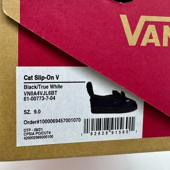 Toddler Vans Black Cat Slip-on V Sneaker Shoe Size 9 KIDS - Picture 8 of 8